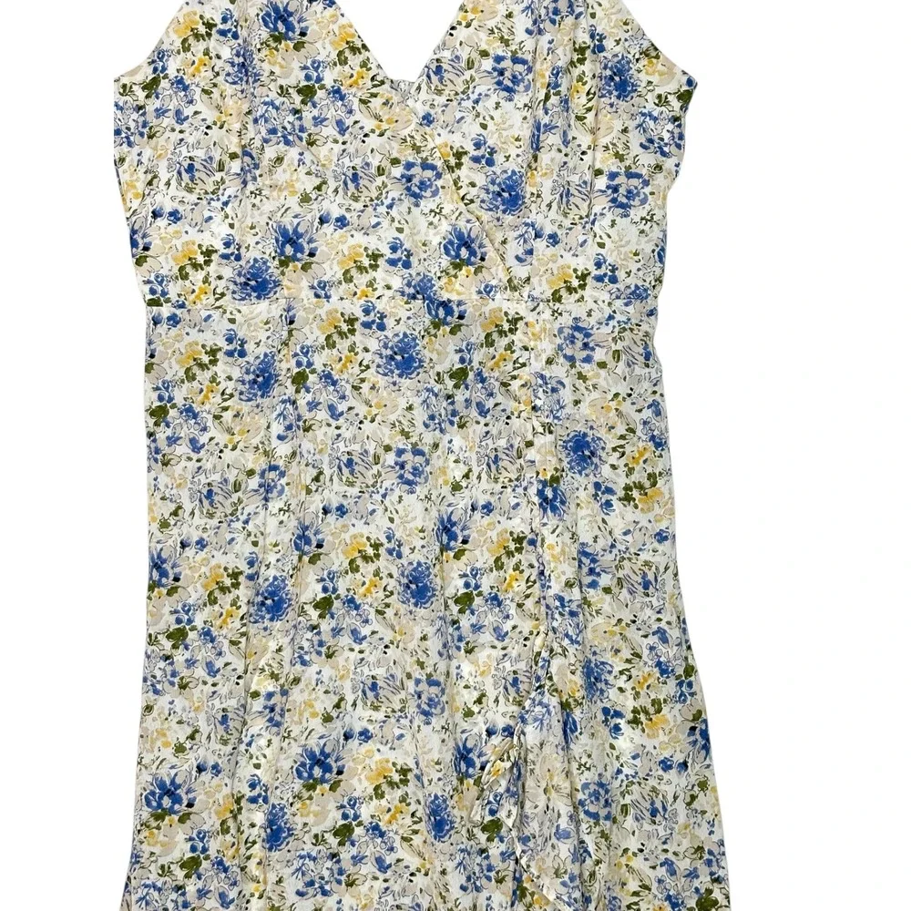 NWT En Saison Floral Midi Slip Dress Med Ruching‎ Feminine Romantic Cottagecore